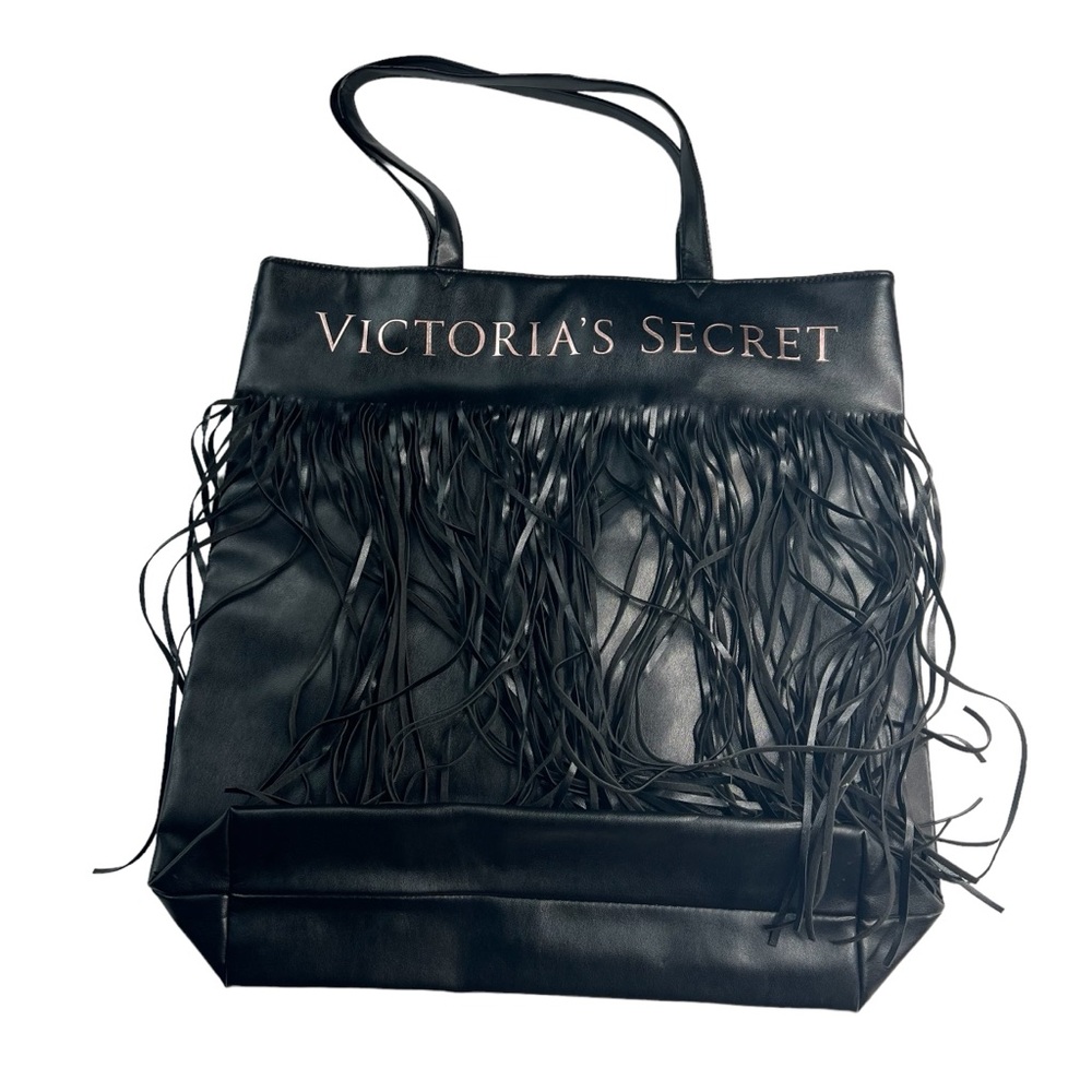 Victoria Secret black fringe bag/tote